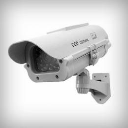 屋外ハウジング型ダミー防犯カメラ LED付き 屋外用　  DAM003