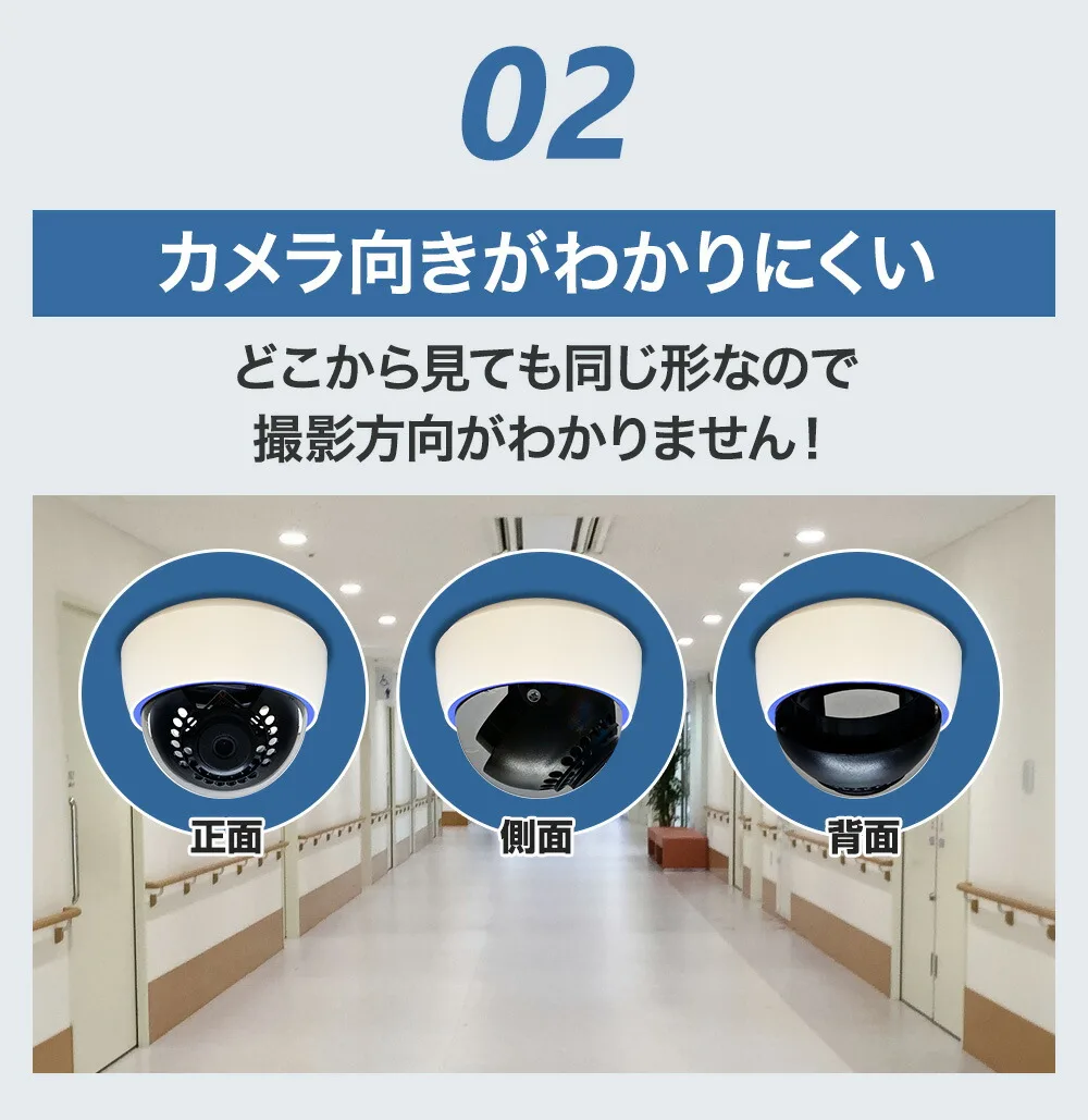 カメラの向きがわかりにくい