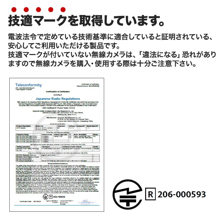 技適マーク取得商品