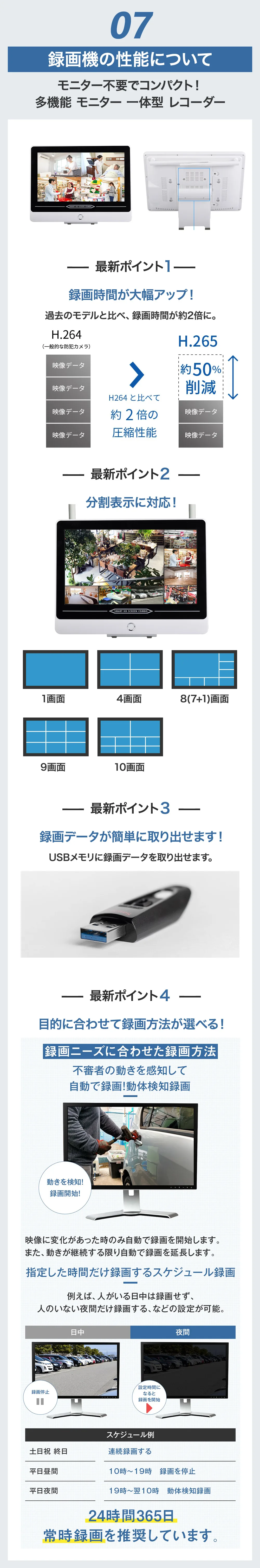 無線カメラ用録画機の機能について