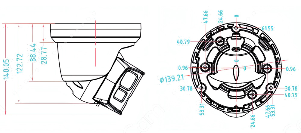 po800dpano防犯カメラサイズ