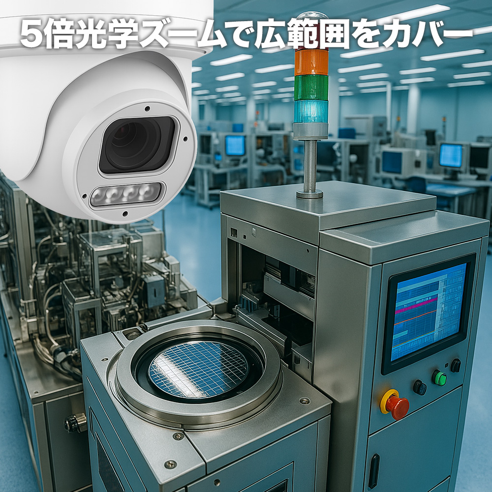 5倍光学ズームで遠くまでくっきり撮影できるPoEカメラ
