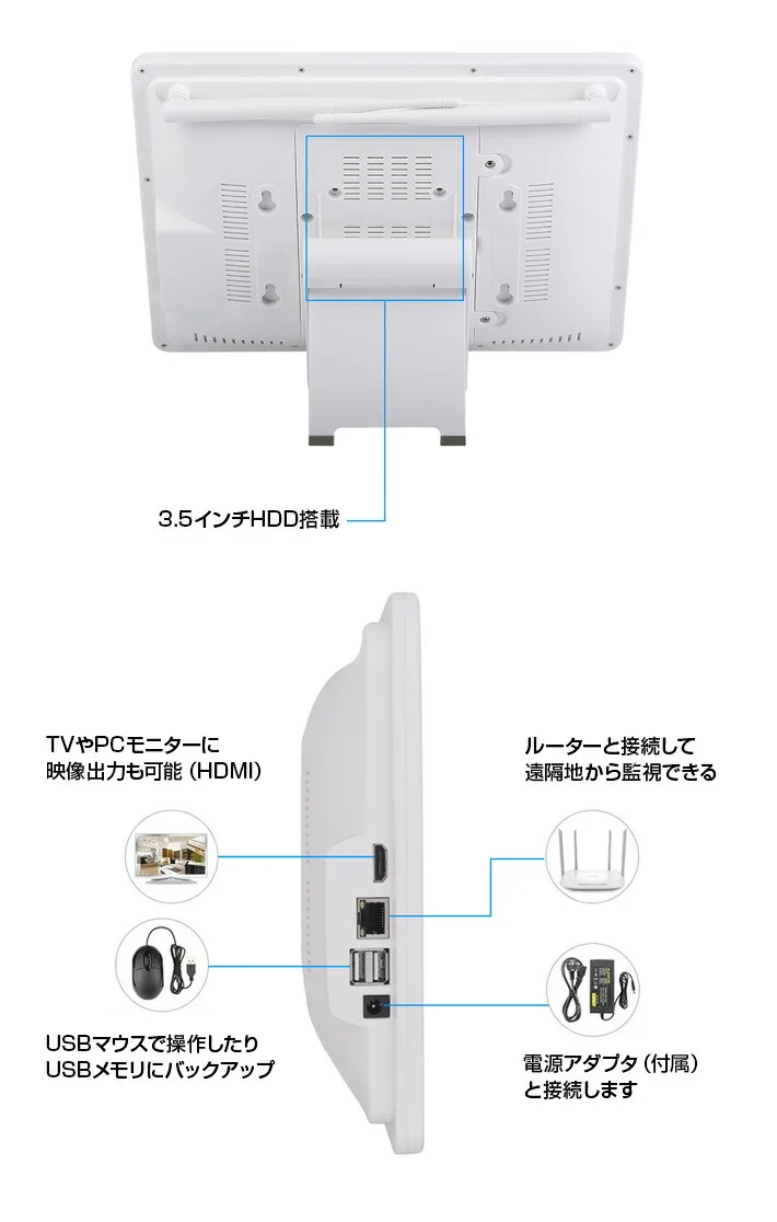 モニター一体型録画機サイズ2