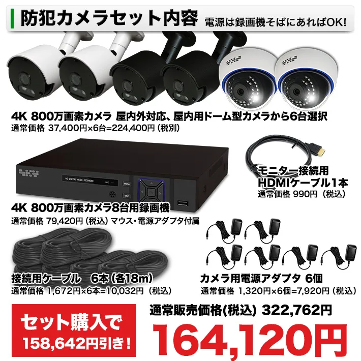 防犯カメラセット内容