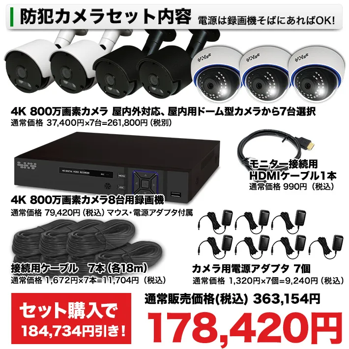 防犯カメラセット内容