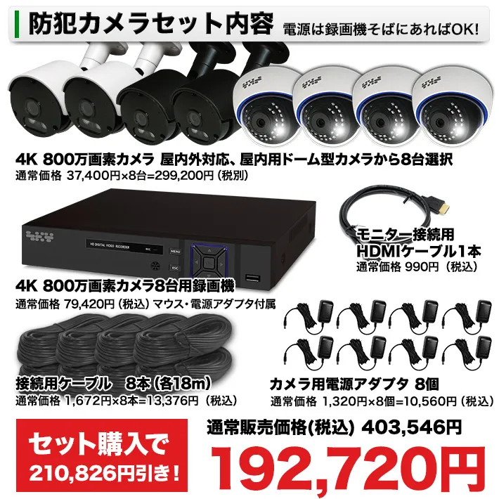 防犯カメラセット内容
