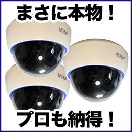 本物のケースを利用した屋内ドーム型ダミーカメラ　3台セット　DAM001-3