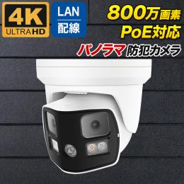 PoE対応 800万画素 双方向音声対応 水平180度撮影パノラマカメラ PO-800D-PANO