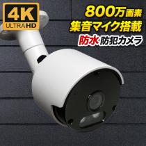 集音マイク搭載 800万画素 防犯カメラ  防雨 ホワイト色 SX-800w