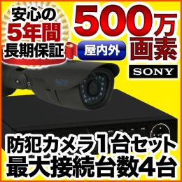 500万画素 集音マイク搭載 屋外対応 防犯カメラ1台セット　SET-450S-1