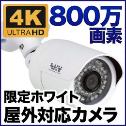 集音マイク搭載 800万画素 防犯カメラ  防雨 ホワイト色 SX-800w